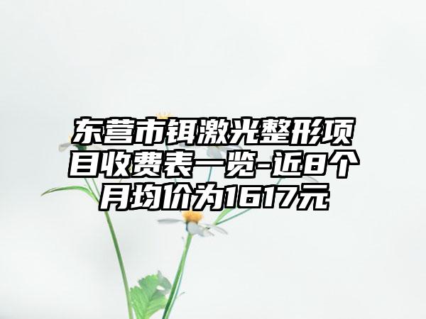 东营市铒激光整形项目收费表一览-近8个月均价为1617元