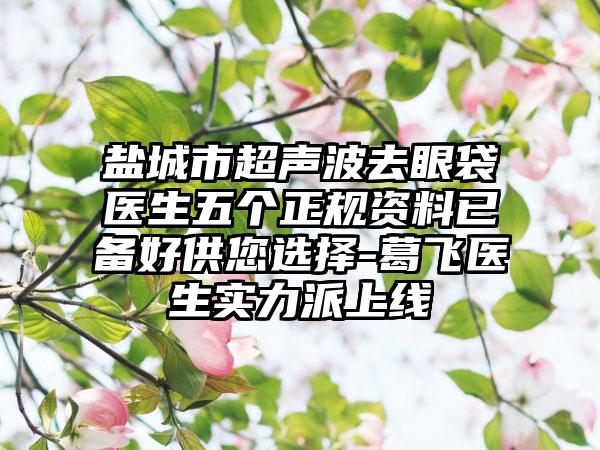 盐城市超声波去眼袋医生五个正规资料已备好供您选择-葛飞医生实力派上线