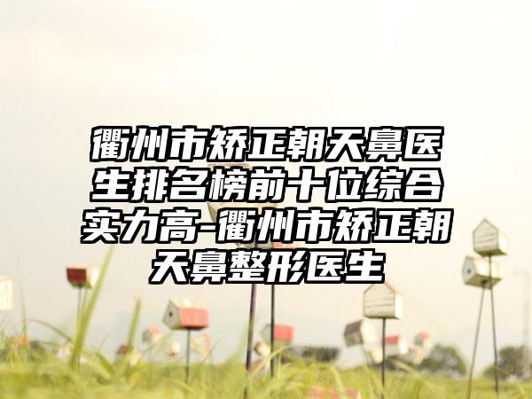 衢州市矫正朝天鼻医生排名榜前十位综合实力高-衢州市矫正朝天鼻整形医生