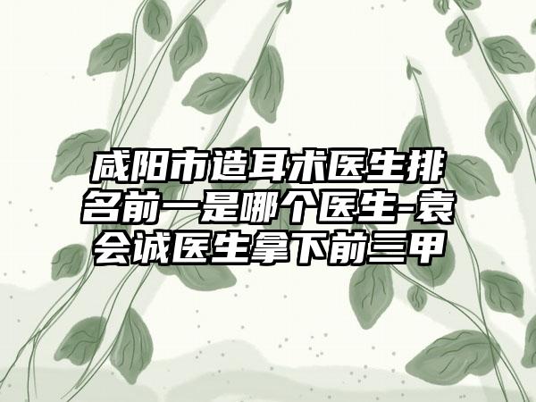 咸阳市造耳术医生排名前一是哪个医生-袁会诚医生拿下前三甲